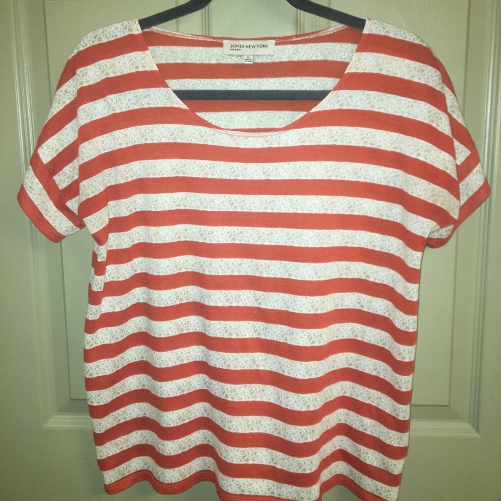 Jones New York Orange and Cream top